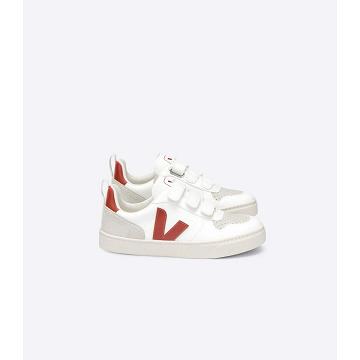 Veja V-10 CWL Kids' Shoes White/Burgundy | CA 785ILH